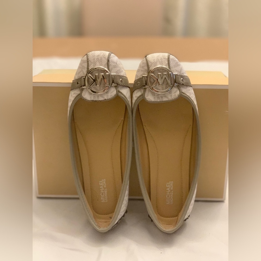 Michael Kors Silver Loafers with Logo Accent - Picture 2 of 3